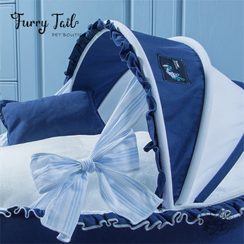 Petman Blue Navy Pet Cradle Shape Bedding For Pet Dog Cat