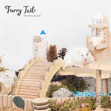 Cloud Shape Small Pet Hamster Wooden Ladder Bridge Climbing Toy