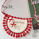 Red Plaid Teddy Bear Dog Cat Small Pet Bib Accessories Bandana