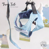 Blue Sky White Cloud Jean Pet Dog Cat Harness & Leash Clothes