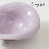 Ceramic Pet Cat Dog Bowl High Foot Anti-slip Tilted Wooden Base