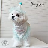 Pearl Dog Cat Birthday Bandana Outfit Bib Set Party Hat Big Size