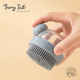 Push-Press Soft Silicone Massage Pet Dog Cat Bath Brush