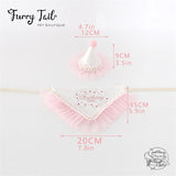 Pearl Dog Cat Birthday Bandana Outfit Bib Set Party Hat Big Size