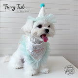 Pearl Dog Cat Birthday Bandana Outfit Bib Set Party Hat Big Size