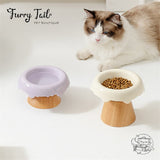 Ice Cream Pet Dog Cat Bowl High Foot Anti-slip Wood Stand