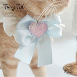 Pet Dog Cat Silky Bow Bib Collar Small Pet Bandana Straw Hat