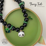 Panda Gold-plated Acrylic Jewelry Dog Cat Small Pet Necklace