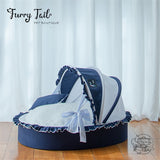 Petman Blue Navy Pet Cradle Shape Bedding For Pet Dog Cat