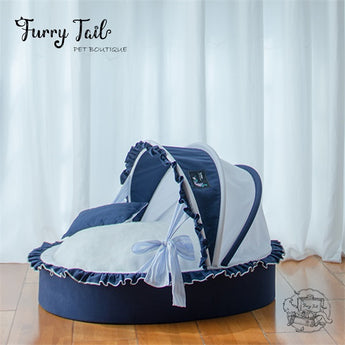 Petman Blue Navy Pet Cradle Shape Bedding For Pet Dog Cat
