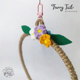 Floral Pet Bird Parrot Stand Hanging Rope Swing Ring Toy