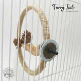 Flower Moon Bird Parrot Rope Wood Stand Ring Toy With Pine Cone