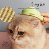 Ear Shape Pet Dog Cat Self-Clean Slicker Grooming Comb Brush