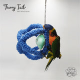 Soft Pet Bird Parrot Star Playing Chew Toy Stand Swing Ring Ball