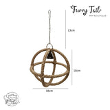 Pet Bird Parrot Playing Toy Stand Hanging Rope Swing Ring Ball