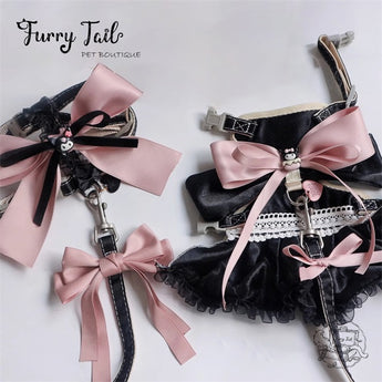 Blackpink Series Dog Cat Small Pet Harness & Leash Dress Set
