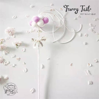 Violet Cat Interactive Play Toy Wand Teaser Rod 6Pcs Set