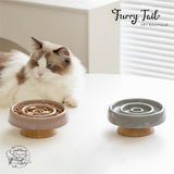 Circular Patterned Small Dogs Cats Slow Feeding Ceramic Bowl
