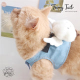Blue Sky White Cloud Jean Pet Dog Cat Harness & Leash Clothes
