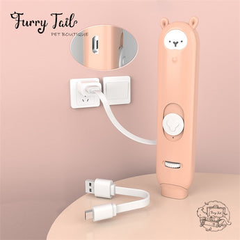 Pet Cat Rechargeable Laser Pointer 5 Patterns With Catnip Purple Light