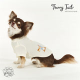 White Embroidered Rabbit Waffle Fabric Pet Cat Dog Clothes Apparel