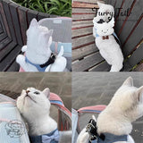 Blue Sky White Cloud Jean Pet Dog Cat Harness & Leash Clothes
