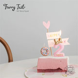 Ins Pink Number Candles Pet Birthday Cake Decoration
