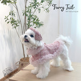 Chanel Style Knitted Cloak Stylish Cape Harness & Leash With Beret Set