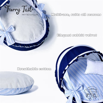 Petman Blue Navy Pet Cradle Shape Bedding For Pet Dog Cat