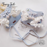 Flower Edge Cherry Pet Dog Cat Harness & Leash Set Outfit Clothes