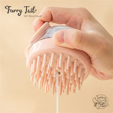 Push-Press Soft Silicone Massage Pet Dog Cat Bath Brush