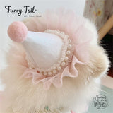 Pearl Dog Cat Birthday Bandana Outfit Bib Set Party Hat Big Size