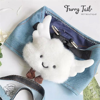 Blue Sky White Cloud Jean Pet Dog Cat Harness & Leash Clothes