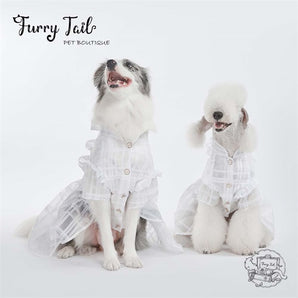 Organza Plaid Shirt Dress Pet Dog Cat Dress