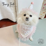 Pearl Dog Cat Birthday Bandana Outfit Bib Set Party Hat Big Size