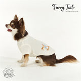 White Embroidered Rabbit Waffle Fabric Pet Cat Dog Clothes Apparel