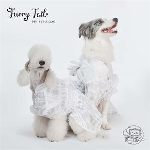 Organza Plaid Shirt Dress Pet Dog Cat Dress