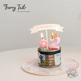Ins Pink Number Candles Pet Birthday Cake Decoration