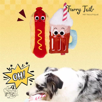 GIGWI Foody Friendz Reversible Squeak and Crinkle Snuffle Toy
