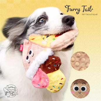 GIGWI Foody Friendz Reversible Squeak and Crinkle Snuffle Toy