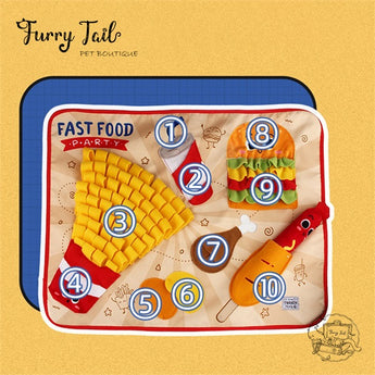 Fast Food Pet Dog Cat Nosework Snuffle Mat Interactive Training Toy