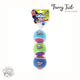 GIGWI Interactive Pet Toys High Bouncy Squeaky Tennis balls 3PCS