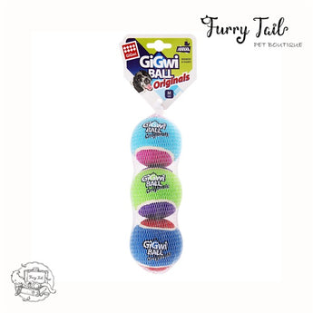 GIGWI Interactive Pet Toys High Bouncy Squeaky Tennis balls 3PCS