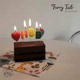 HBD+2♥ Heart Cake Decoration Birthday Candles 5PCS