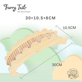 Cloud Shape Small Pet Hamster Wooden Ladder Bridge Climbing Toy