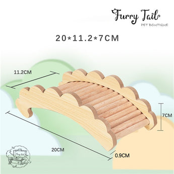 Cloud Shape Small Pet Hamster Wooden Ladder Bridge Climbing Toy