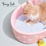 Purlab Bathtub Style Pet Dog Cat Cushion Bed With Teaser Wand