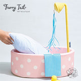 Purlab Bathtub Style Pet Dog Cat Cushion Bed With Teaser Wand