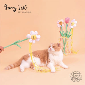 Purlab Multi-Color Cat Interactive Teaser Wand Toys