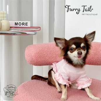 Embroidered Pink Bunny Lace Pet Dog Cat Clothes Apparel Outfit